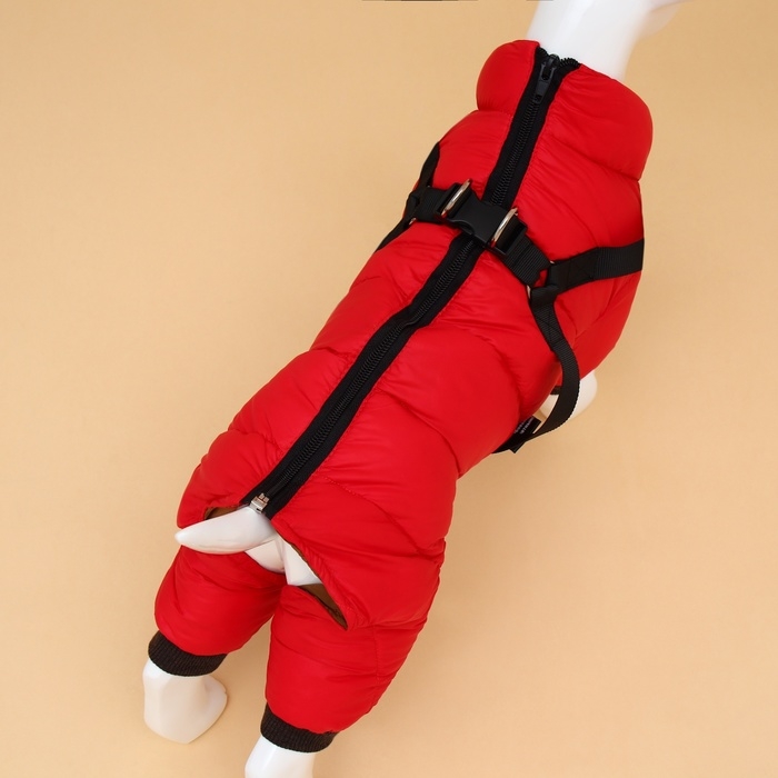 Комбинезон для собак со шлейкой Комбинезон для собак со шлейкой "Моден", размер 14 (ДС 32, ОГ 42, ОШ 31 см), красный