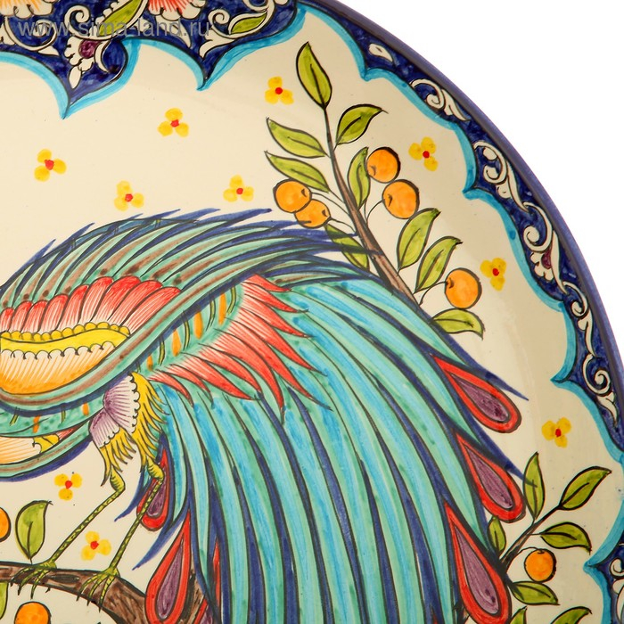 Ляган Риштанская Керамика  Ляган Риштанская Керамика "Жар-птица", 36 см, микс