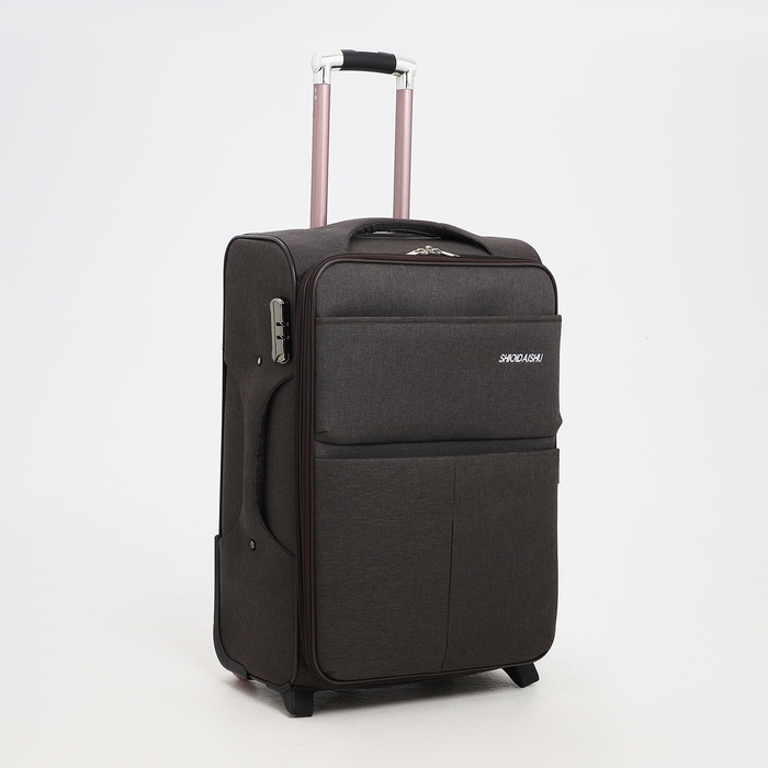 Чемодан средний 52 л (M), отдел на молнии, кодовый замок, с расширением, цвет коричневый Чемодан средний 52 л (M), отдел на молнии, кодовый замок, с расширением, цвет коричневый