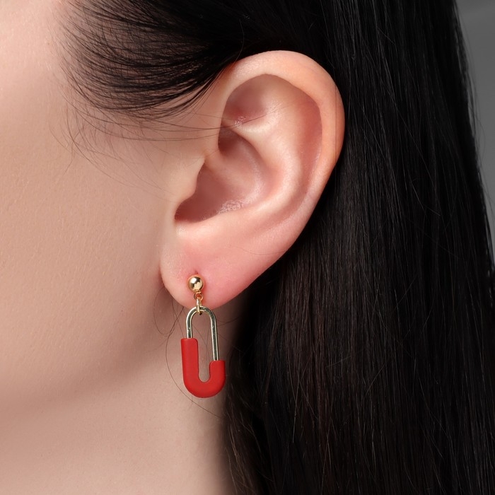 Серьги ассорти «Магниты» притяжение, цвет красно-чёрный в золоте Серьги ассорти «Магниты» притяжение, цвет красно-чёрный в золоте