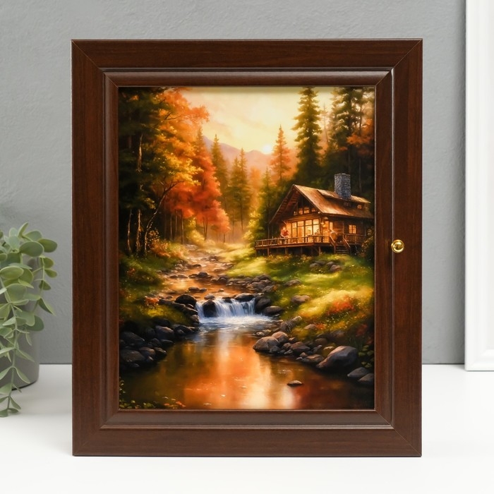 Ключница Ключница "Домик у речки" 26х31 см орех