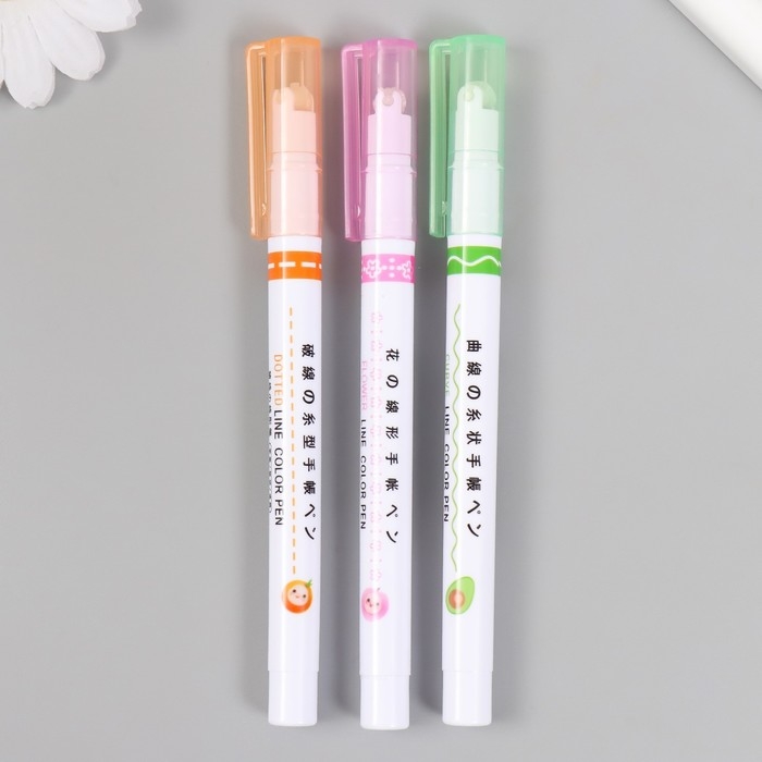 Ручка-печать роликовая для творчества "3 рисунка" набор 3 шт 13 см