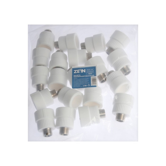 Муфта комбинированная ZEIN, полипропиленовая, наружная резьба, d=32 мм х 1/2 Муфта комбинированная ZEIN, полипропиленовая, наружная резьба, d=32 мм х 1/2"