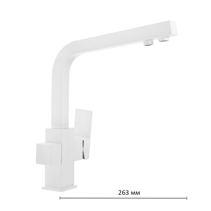 Смеситель для кухни Accoona A5179-6G, с выходом для питьевой воды, латунь, белый Смеситель для кухни Accoona A5179-6G, с выходом для питьевой воды, латунь, белый