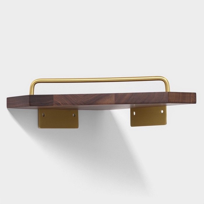 Полка настенная Stölz Hölzern Premiere, ореховое дерево, алюминий Полка настенная Stölz Hölzern Premiere, ореховое дерево, алюминий