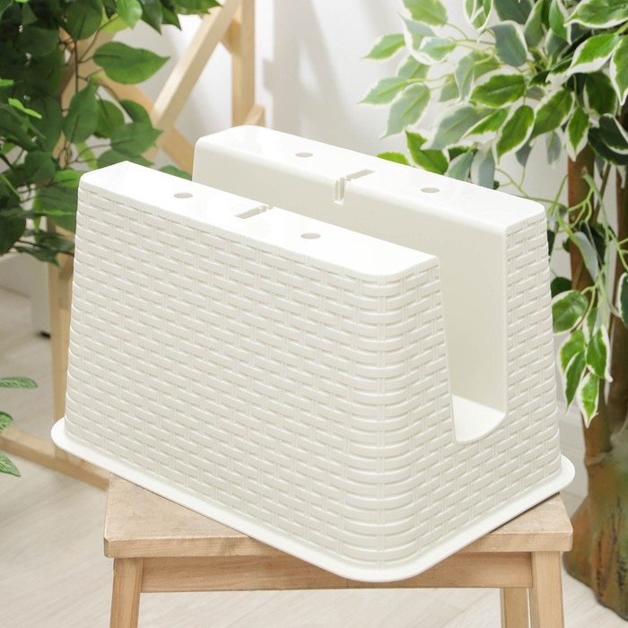 Кашпо на перила «Ротанг», 12 л, цвет бежевый Кашпо на перила «Ротанг», 12 л, цвет бежевый