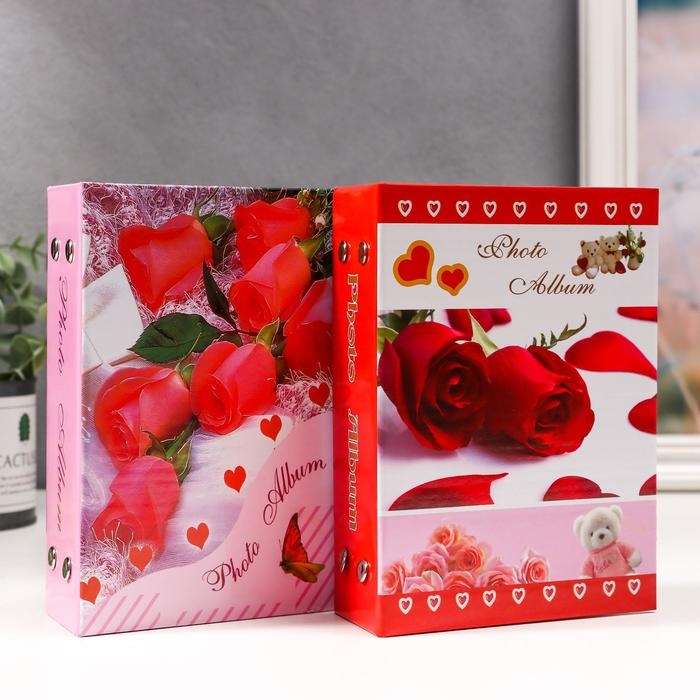 Фотоальбом на 100 фото 10х15 см Фотоальбом на 100 фото 10х15 см "Цветы" МИКС 16,5х12,5х5 см