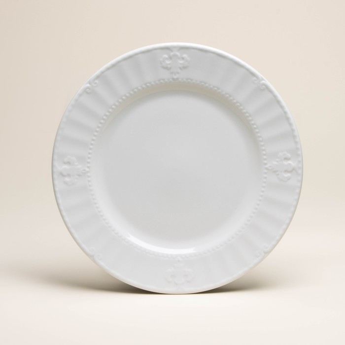 Набор фарфоровых тарелок SL Home «Винтаж фрэнч», d=27 см, цвет белый
