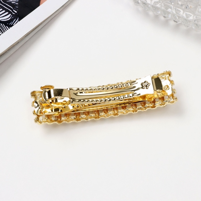 Заколка-автомат Заколка-автомат "Флоранс" прямой, 8 см, золото