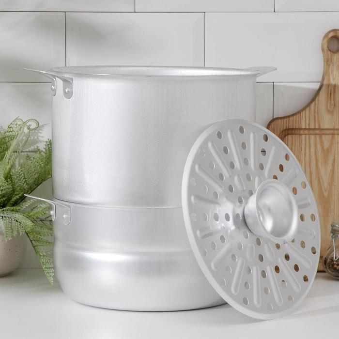 Манты-казан алюминиевый, 6 л, с 4 дисками, металлическая крышка Манты-казан алюминиевый, 6 л, с 4 дисками, металлическая крышка