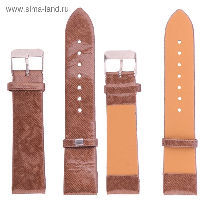 Ремешок для часов Ремешок для часов "Соломон", 20 мм, экокожа, l-15 см, св. коричневый