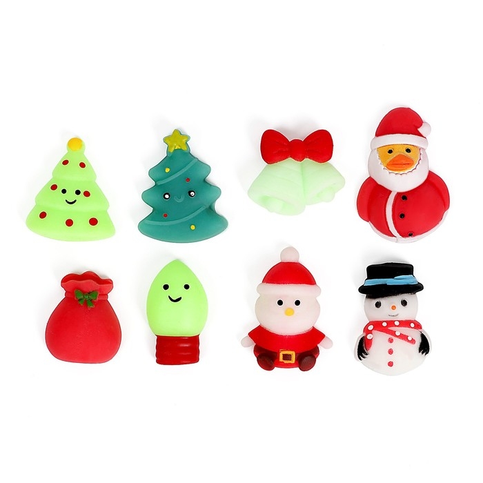 Новогодняя антистресс сквиш мялка «Новый год», в банке, цвета МИКС Новогодняя антистресс сквиш мялка «Новый год», в банке, цвета МИКС