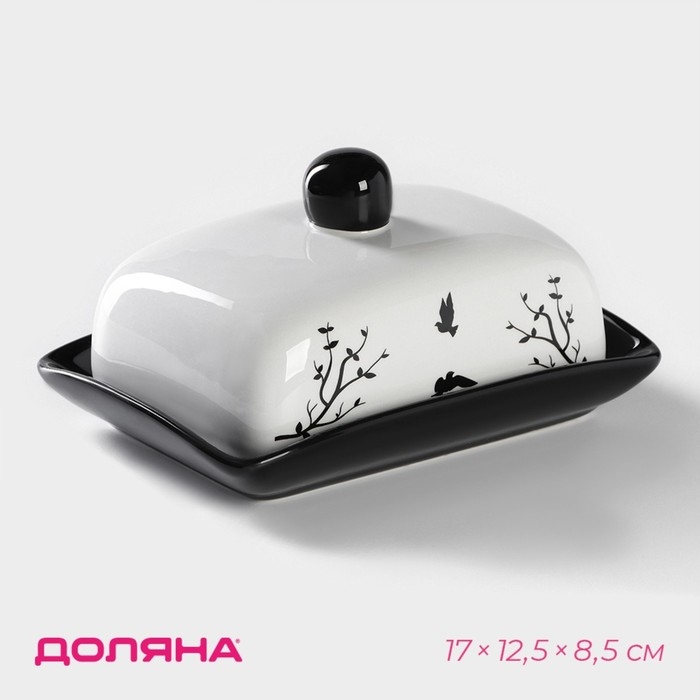 Маслёнка Доляна «Весенний вечер», 17×12,5×8,5 см, цвет белый Маслёнка Доляна «Весенний вечер», 17×12,5×8,5 см, цвет белый