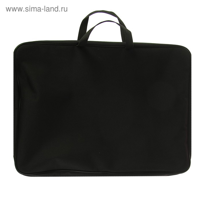 Папка для чертежей и рисунков А3, 475 х 345 х 45 мм, с ручками, текстильная, Стандарт ПМД 3-01, чёрная