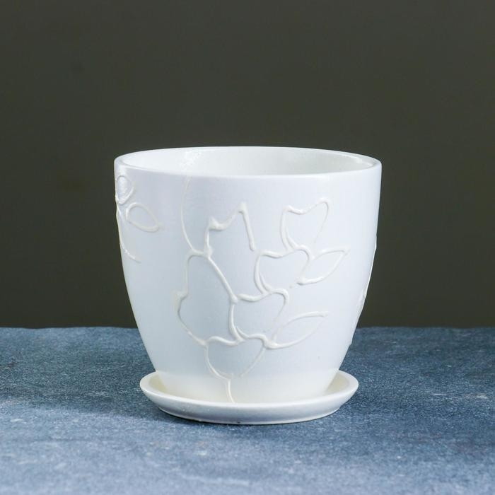 Горшок цветочный Горшок цветочный "Кураж" (белый) № 2 Высокий овал 0,6л