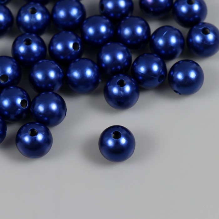 Набор бусин "Жемчуг" d 12 мм, 250 гр, нежно-синий