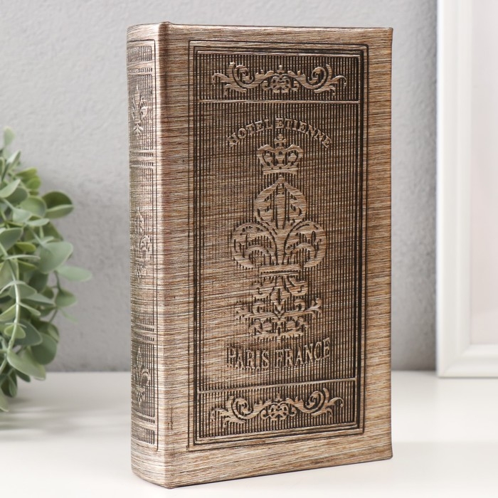 Сейф-книга дерево кожзам Сейф-книга дерево кожзам "Геральдическая лилия и корона" тиснение, под металл 20х12х4 см