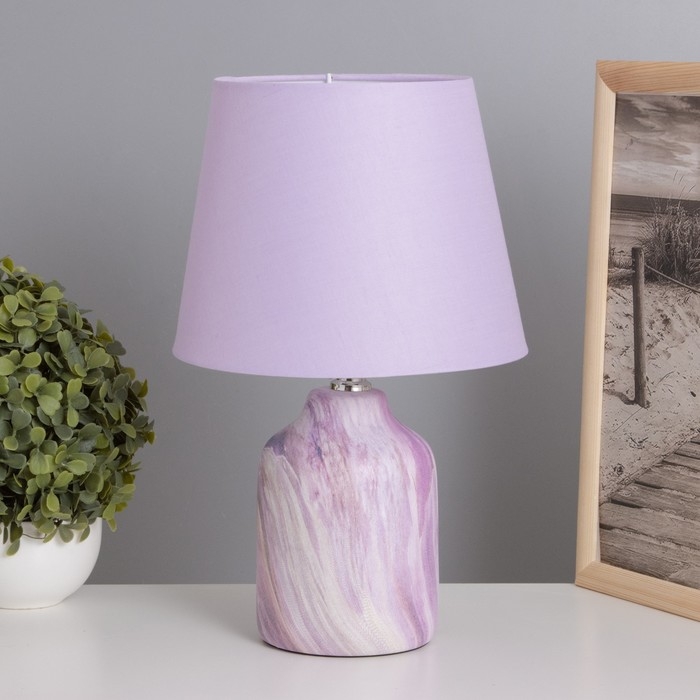 Лампа настольная Лампа настольная "Жаклин" 1х40Вт Е14 сиреневый 20х20х32см