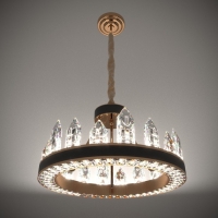 Люстра "Кристалл" LED 50Вт 3000К черно-золотой 50х50х35-155 см BayerLux