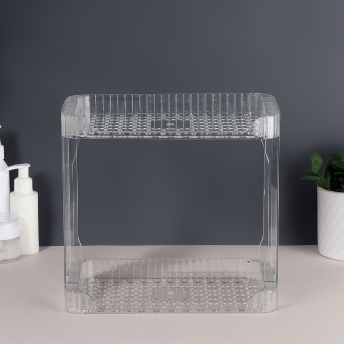 Органайзер для хранения «CRISTAL», 2 секции, 28 × 15 × 26 см, цвет прозрачный