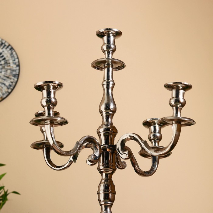 Подсвечник алюминий  Подсвечник алюминий "Сиден" на 5 свечей 21х41х80 см