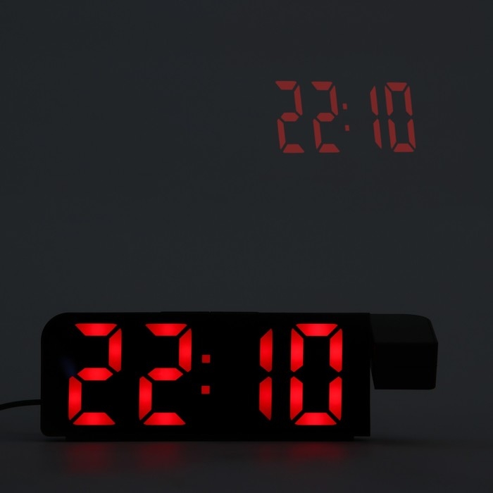 Часы - будильник электронные настольные с проекцией на потолок, термометром, календарем, USB Часы - будильник электронные настольные с проекцией на потолок, термометром, календарем, USB