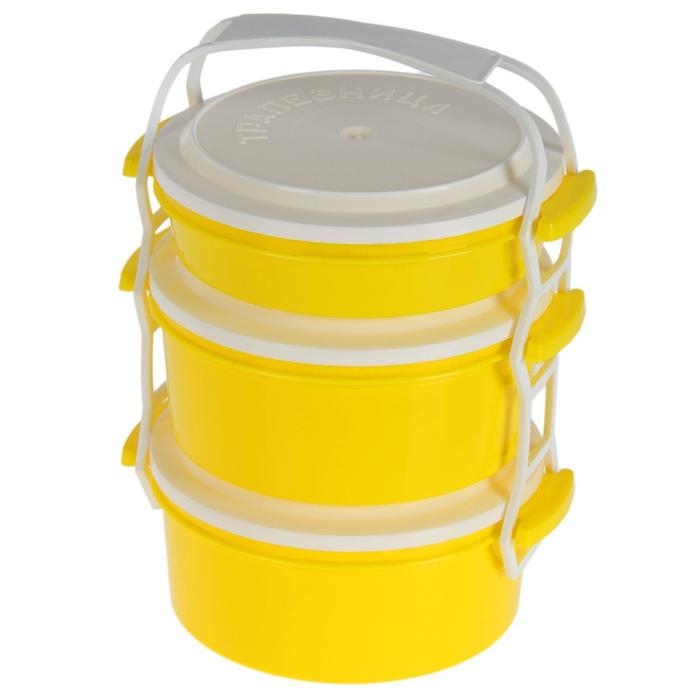 Набор пищевых контейнеров «Трапезница», 3 шт: 0,6 л,1 л, 1 л, цвет микс Набор пищевых контейнеров «Трапезница», 3 шт: 0,6 л,1 л, 1 л, цвет микс