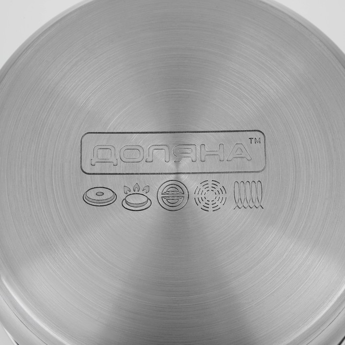 Кастрюля из нержавеющей стали Доляна «Гретте», 3,2 л, d=20 см, с крышкой, капсульное дно, индукция Кастрюля из нержавеющей стали Доляна «Гретте», 3,2 л, d=20 см, с крышкой, капсульное дно, индукция