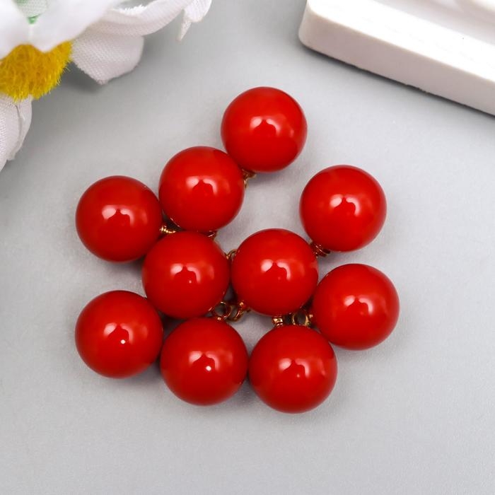 Декор для творчества пластик Декор для творчества пластик "Красный шарик с петелькой" набор 10 шт 1,2х1,2х1,4 см