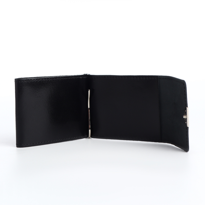 Зажим для купюр на кнопке, цвет чёрный