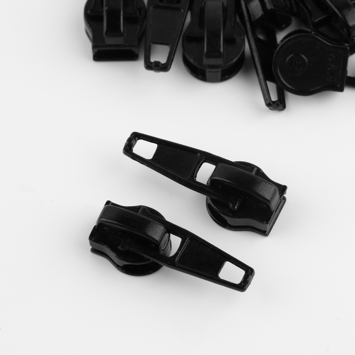 Бегунок автоматический для молнии «Спираль», №5, 10 шт, цвет чёрный Бегунок автоматический для молнии «Спираль», №5, 10 шт, цвет чёрный