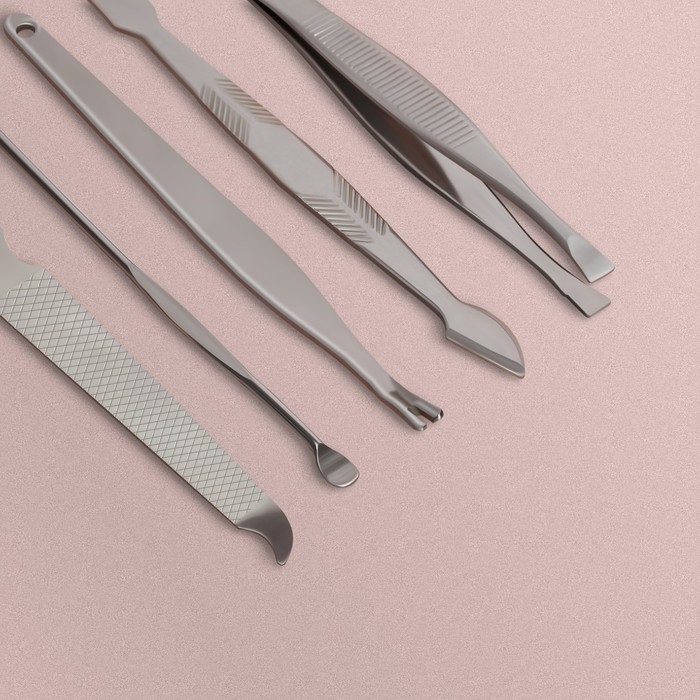 Набор маникюрный, 8 предметов, в футляре, цвет МИКС Набор маникюрный, 8 предметов, в футляре, цвет МИКС