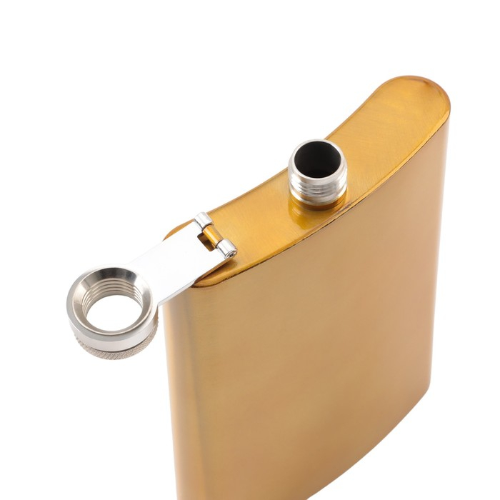 Подарочный набор 6 в 1: фляжка 270 мл, воронка, 4 рюмки, золотой 18 х 24 см Подарочный набор 6 в 1: фляжка 270 мл, воронка, 4 рюмки, золотой 18 х 24 см