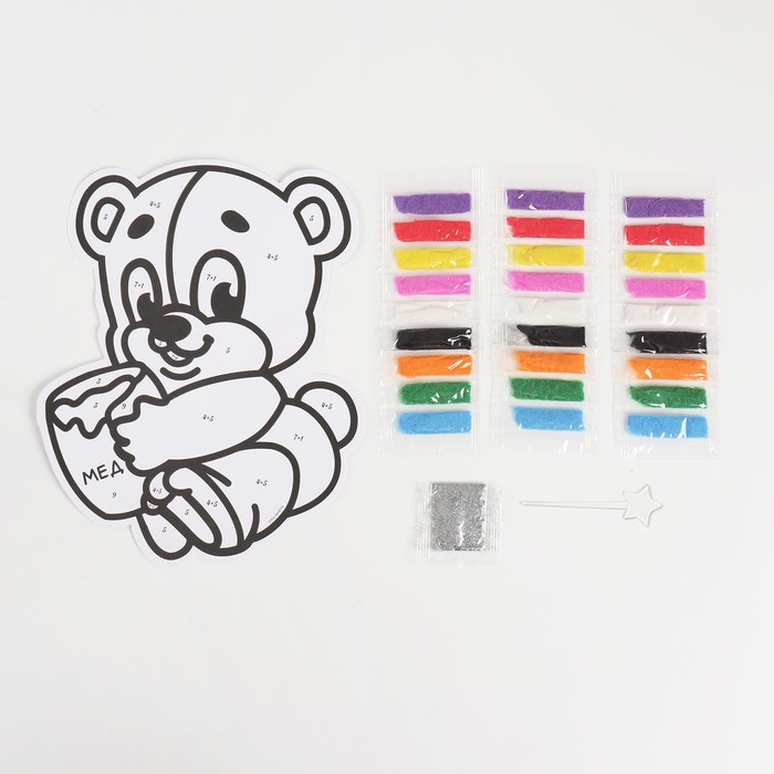 Фреска для самых маленьких «Мишка» + блёстки Фреска для самых маленьких «Мишка» + блёстки