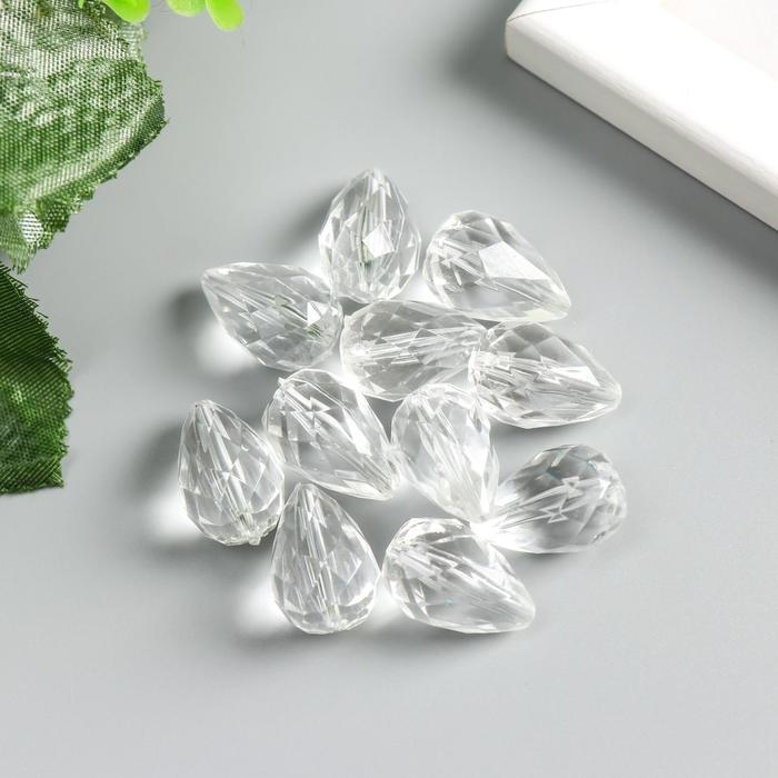 Бусины для творчества пластик Бусины для творчества пластик "Кристалл-капля" набор 20 гр 2х1,3х1,3 см