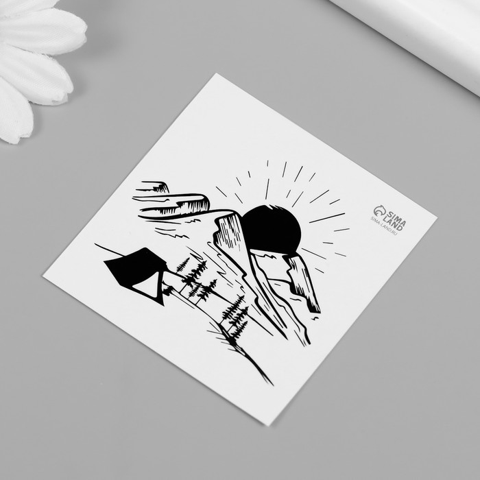 Татуировка на тело чёрная Татуировка на тело чёрная "Путешествие" набор 12 шт 6х6 см