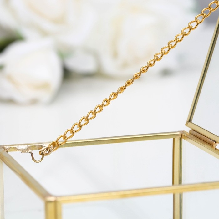 Шкатулка для колец "Прямоугольник", 8х8х5 см, стекло