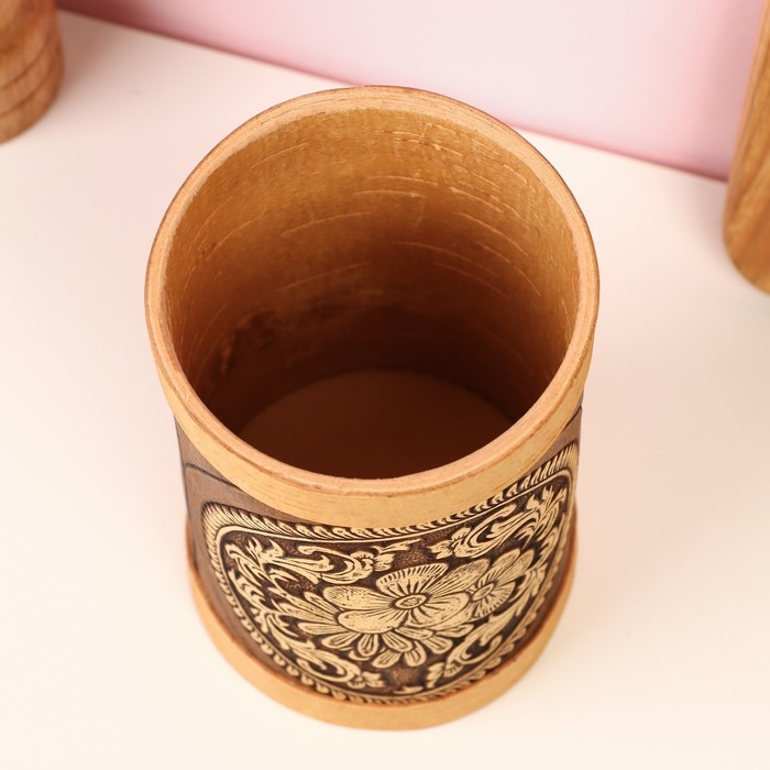 Туес Туес "Цветочки", круглый, береста