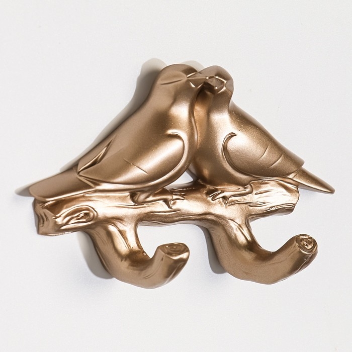 Декор настенный-вешалка Декор настенный-вешалка "Голубки", 10.5 x 7 см, золото