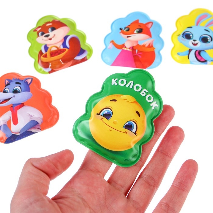 Игрушки для ванны по мотивам сказки «Колобок» книжка и пальчиковый театр, Крошка Я Игрушки для ванны по мотивам сказки «Колобок» книжка и пальчиковый театр, Крошка Я