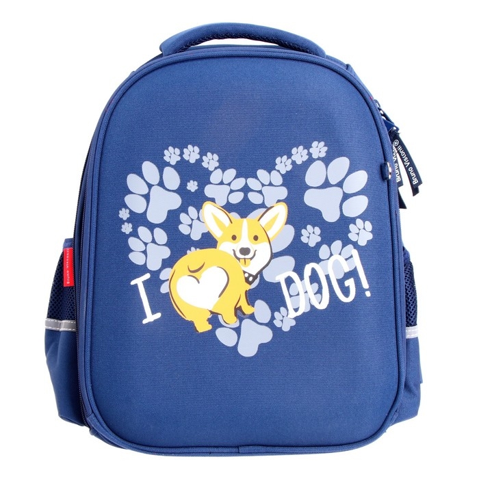 Рюкзак каркасный 36 х 28 х 17 см, + пенал, Bruno Visconti Рюкзак каркасный 36 х 28 х 17 см, + пенал, Bruno Visconti "Корги"