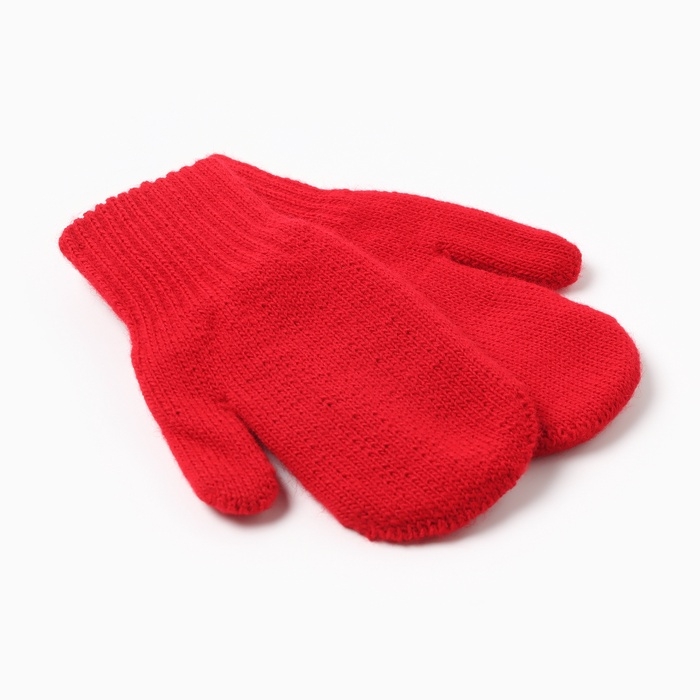 Варежки двойные детские, цвет красный, р-р 16 Варежки двойные детские, цвет красный, р-р 16