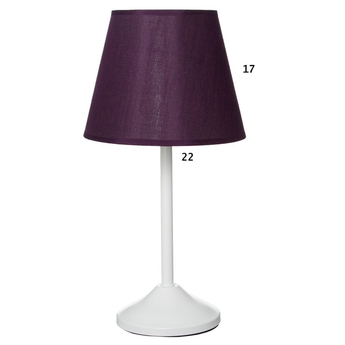 Лампа настольная Лампа настольная "Элеонора" 1х15Вт Е27 белый/фиолетовый 22х22х42см RISALUX