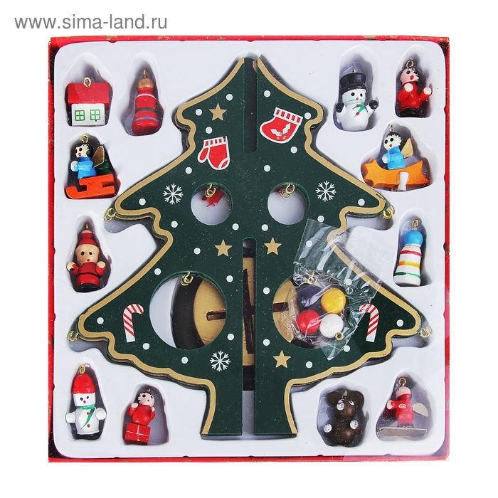 Сувенир "Елка на подставке" (с золотым контуром)