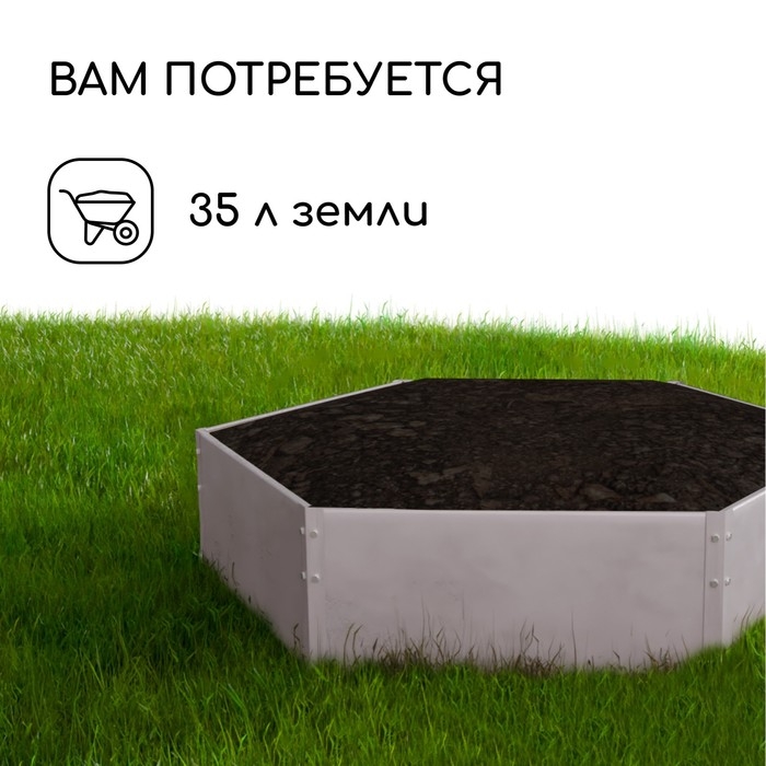 Клумба оцинкованная, d = 60 см, h = 15 см, Greengo Клумба оцинкованная, d = 60 см, h = 15 см, Greengo
