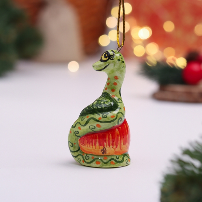 Сувенир Сувенир "Змея на яблоке", 10 см, майолика