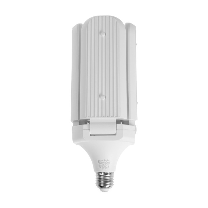 Фитолампа светодиодная, E27, 32 Вт, IP 20, 220 В, четырехлепестковая, складная, мультиспектральная 7 Фитолампа светодиодная, E27, 32 Вт, IP 20, 220 В, четырехлепестковая, складная, мультиспектральная 7