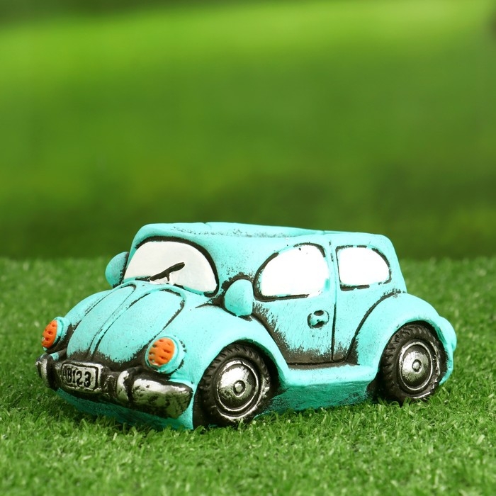 Горшок Горшок "Машинка" зеленый, 14,5х9х6см