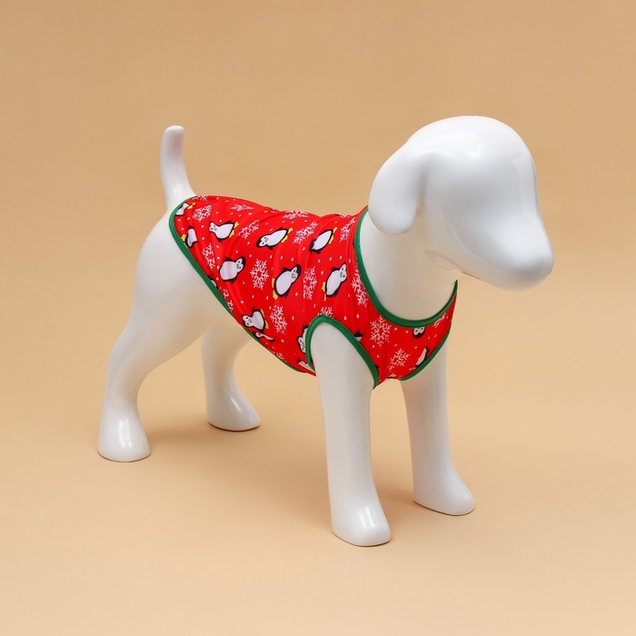 Новый год. Майка  Новый год. Майка "Новогодние ночь", размер M (ДС 30, ОШ 30, ОГ 40 см), красная