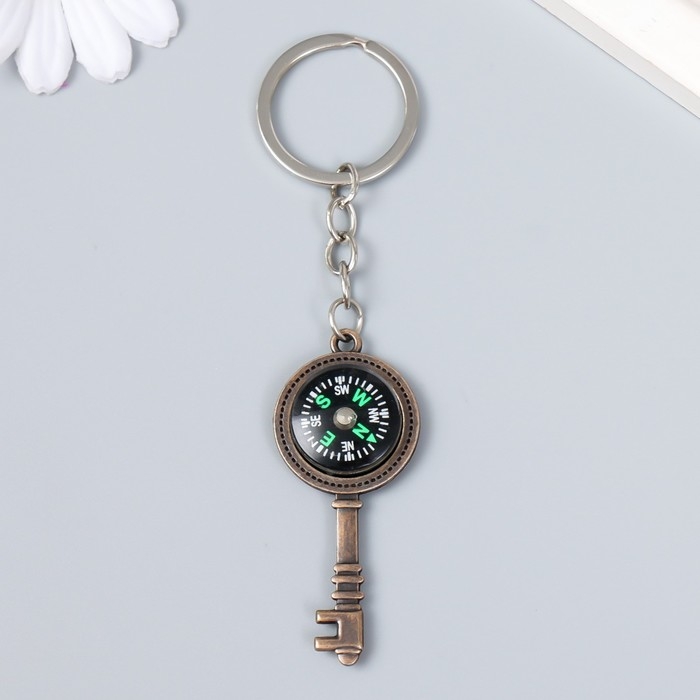 Брелок металл Брелок металл "Ключик с компасом" 2,5х0,5х5,8 см